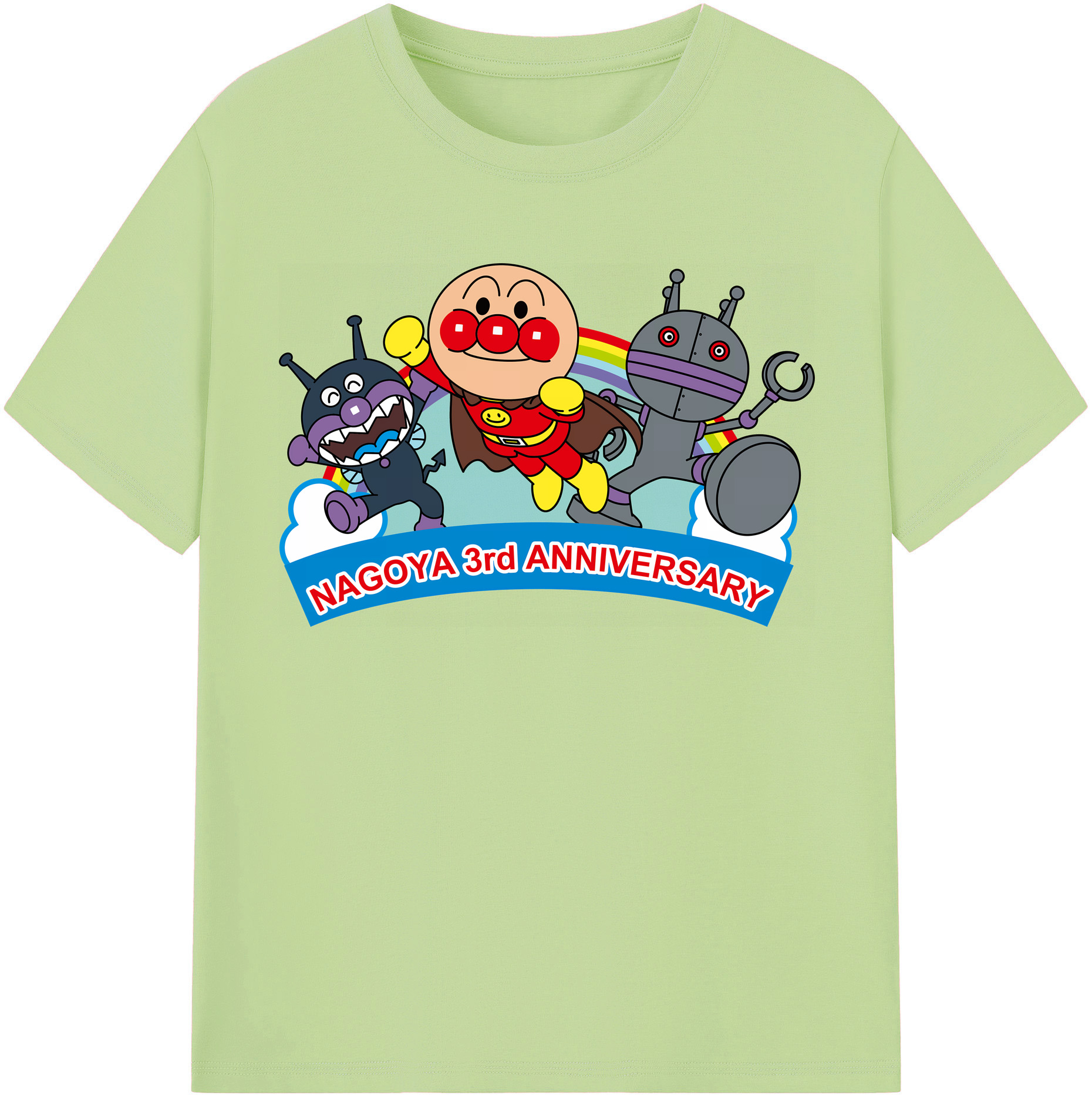 （画像用） アンパンマン Anpanman 綿100％半袖Tシャツ（フロントプリント）